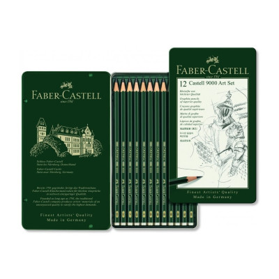 Grafitové tužky sada Faber Castell 12 kusů v kovové kazetě