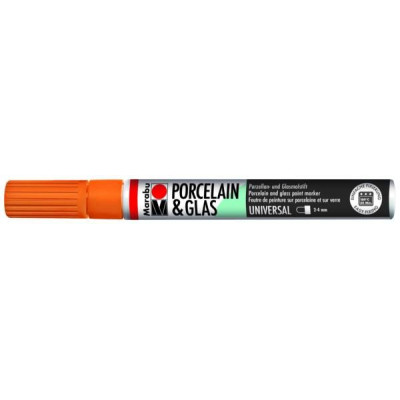 Popisovač na sklo a porcelán oranžový 1-2 mm hrot Marabu