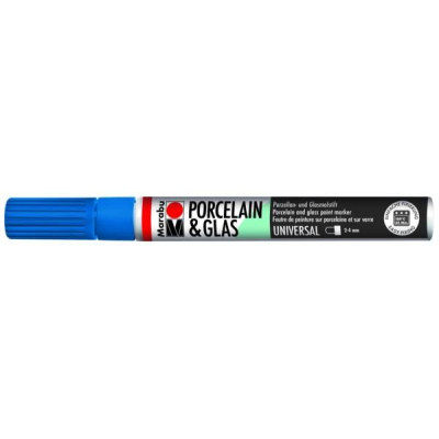 Popisovač na sklo a porcelán modrý 1-2 mm hrot Marabu