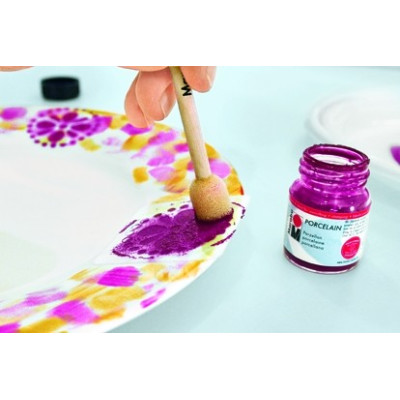 Barvy na porcelán sada 6x 15 ml 1x štětec Marabu