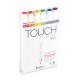 Touch Twin Marker Brush sada štětečkových oboustranných fixů 6 kusů