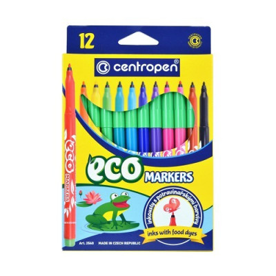 Popisovače (fixy), sada 12 barev, ekologické
