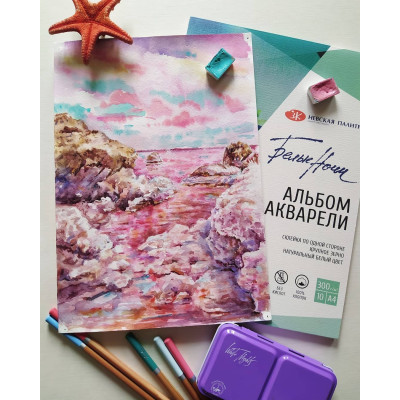 Blok na akvarel White Nights 10 listů A4 100 % bavlna 300g/² Nevskaya Palitra