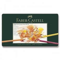 Pastelky umělecké Polychromos 120 kusů Faber Castell v kovové krabičce