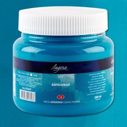Akrylová umělecká barva tyrkysově modrá 500 ml Ladoga