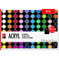 Akrylové barvy sada 80x3,5 ml Basic Marabu