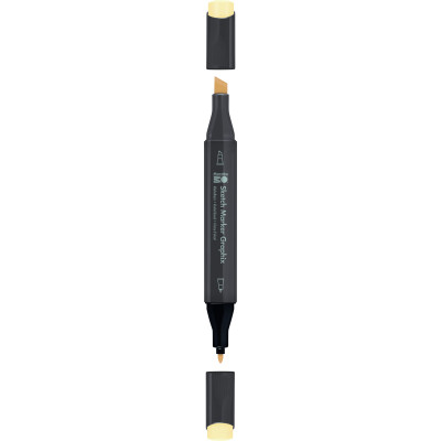 Popisovač oboustranný pastelově žlutý Sketch Marker Graphix Marabu