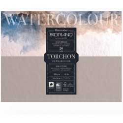 Blok na akvarel Torchon 300g/m² EXTRA ROUGH 25% Bavlna lepený 23x30,5cm Fabriano 20 listů