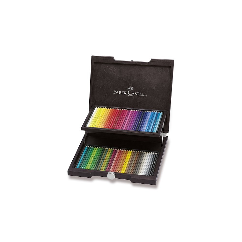 Pastelky umělecké Polychromos 72 kusů v dřevěné kazetě Faber Castell