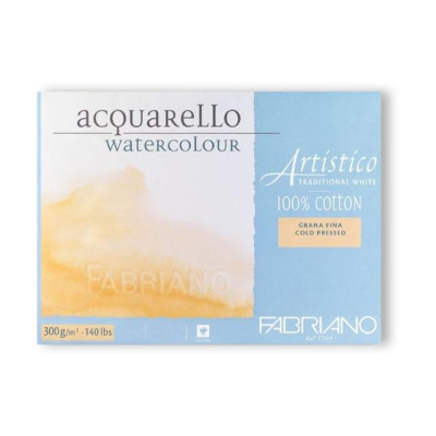 Blok na akvarel 25 listů 12,5 x 18cm 100 % bavlna 300g/² Cold Pressed Artistico Fabriano