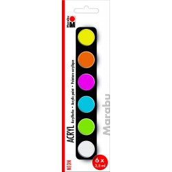 Akrylové barvy Neon 6 x 3,5 ml sada Marabu