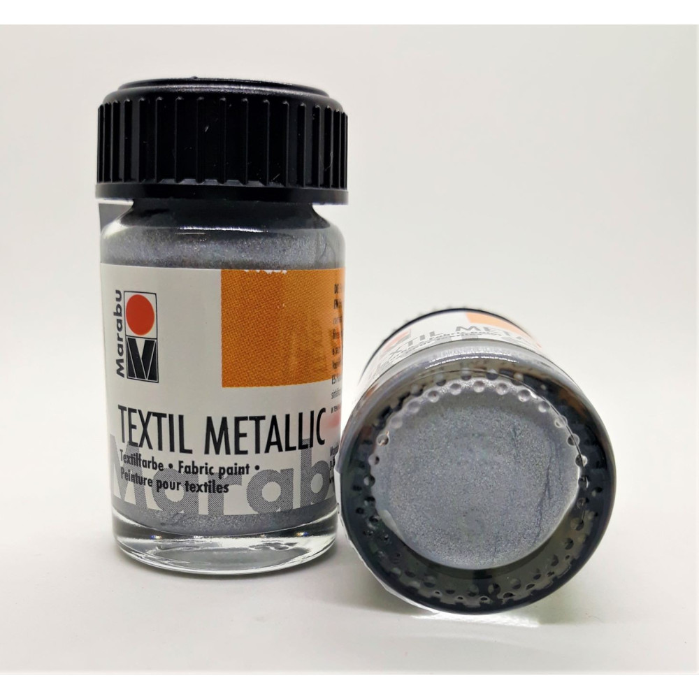 Barva na textil metalická stříbrná 15 ml Marabu