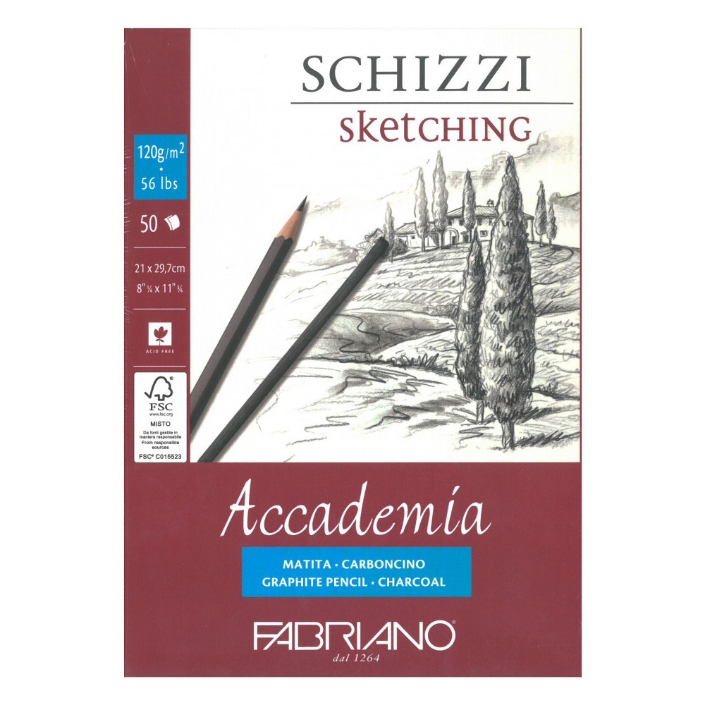 Skicák A4 120g/m² 50 listů Accademia Fabriano