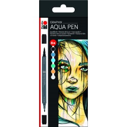 Aqua pen sada Metropolitan 6 kusů Marabu