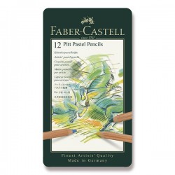 Suchý pastel v tužce 12ks Faber Castell sada v plechové krabičce Pitt Pastel
