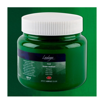 Akrylová umělecká barva Zelená střední 500 ml Ladoga Nevskaya Palitra