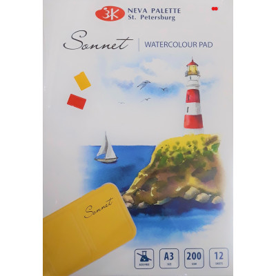 Blok na akvarel A3 12 listů 200g/m² Sonnet Nevskaya Palitra