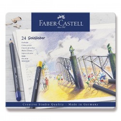 Pastelky profesionální 24 kusů v kovové kazetě Goldfaber Faber Castell