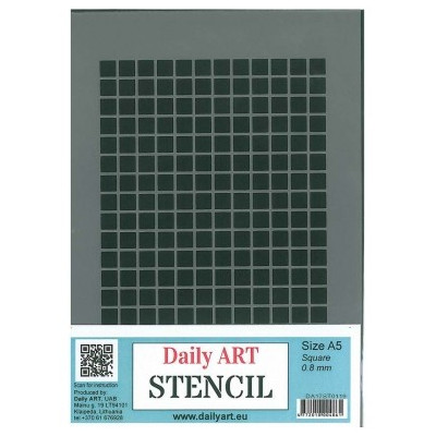 Šablona plastová Čtverečky 0,8 mm A5 Daily ART